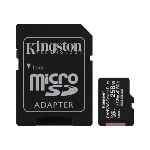 Karta pamięci Kingston microSD Canvas Select Plus 256GB Class 10 + adapter Kingston Karta pamięci Kingston microSD Canvas Select Plus 256GB Class 10 + adapter Kingston