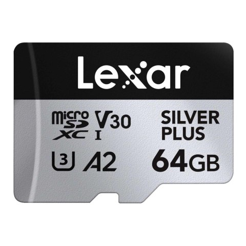 Karta pamięci Lexar microSDXC Silver Plus 64GB V30 UHS-I U3 A2 205/100MB/s Lexar Karta pamięci Lexar microSDXC Silver Plus 64GB V30 UHS-I U3 A2 205/100MB/s Lexar