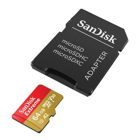 Karta pamięci MicroSDXC SanDisk EXTREME 64GB 170/80 MB/s A2 C10 V30 UHS-I U3 Sandisk Karta pamięci MicroSDXC SanDisk EXTREME 64GB 170/80 MB/s A2 C10 V30 UHS-I U3 Sandisk