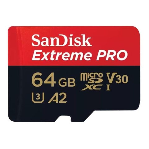 Karta pamięci MicroSDXC SanDisk EXTREME PRO 64GB 200/90 MB/s A2 C10 V30 UHS-I U3 Sandisk Karta pamięci MicroSDXC SanDisk EXTREME PRO 64GB 200/90 MB/s A2 C10 V30 UHS-I U3 Sandisk