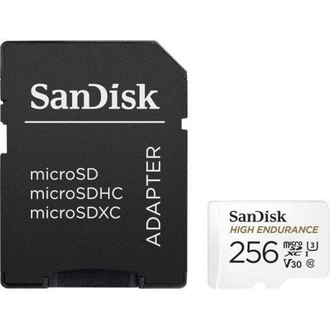 Karta pamięci MicroSDXC SanDisk High Endurance 256GB 100/40 MB/s A1 Class 10 V30 UHS-I U3 + adapter Sandisk Karta pamięci MicroSDXC SanDisk High Endurance 256GB 100/40 MB/s A1 Class 10 V30 UHS-I U3 + adapter Sandisk