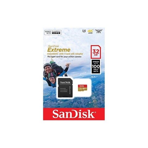 Karta pamięci MicroSDHC SanDisk Extreme 32GB 100/60 MB/s A1 Class 10 V30 UHS-I U3 - GoPro Sandisk Karta pamięci MicroSDHC SanDisk Extreme 32GB 100/60 MB/s A1 Class 10 V30 UHS-I U3 - GoPro Sandisk