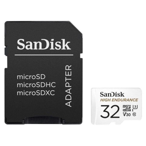 Karta pamięci MicroSDHC SanDisk High Endurance 32GB 100/40 MB/s A1 Class 10 V30 UHS-I U3 + adapter Sandisk Karta pamięci MicroSDHC SanDisk High Endurance 32GB 100/40 MB/s A1 Class 10 V30 UHS-I U3 + adapter Sandisk