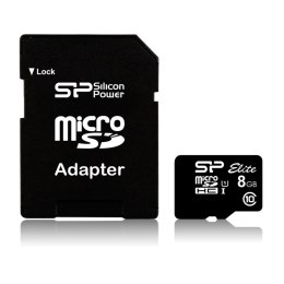 Karta pamięci MicroSDHC Silicon Power Elite UHS-1 8GB CL10 + adapter Silicon Power
