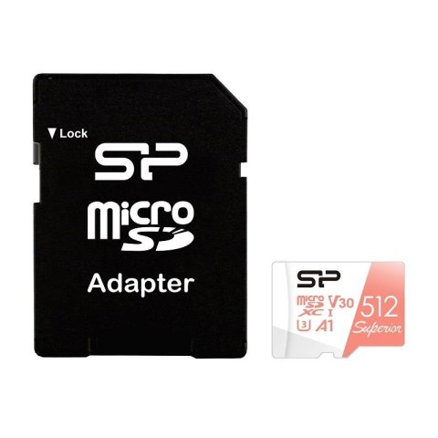 Karta pamięci Silicon Power microSDXC Superior 512GB V30 UHS-1 U3 A1 + ADAPTER Silicon Power