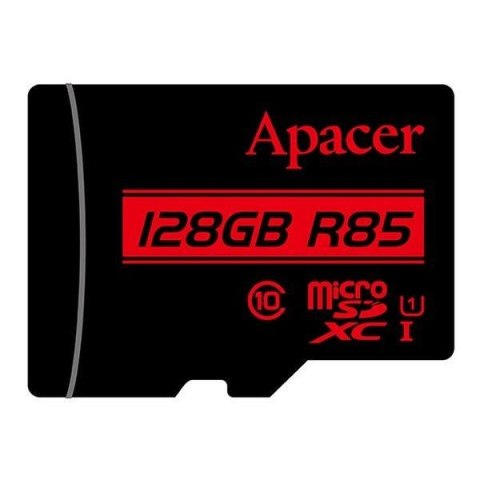 Karta pamięci microSDXC Apacer R85 128GB (85/10 MB/s) Class 10 U1 + Adapter Apacer Karta pamięci microSDXC Apacer R85 128GB (85/10 MB/s) Class 10 U1 + Adapter Apacer