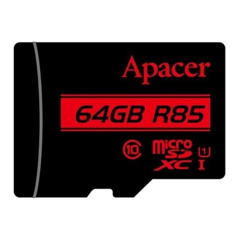 Karta pamięci microSDXC Apacer R85 64GB (85/10 MB/s) Class 10 U1 Apacer Karta pamięci microSDXC Apacer R85 64GB (85/10 MB/s) Class 10 U1 Apacer