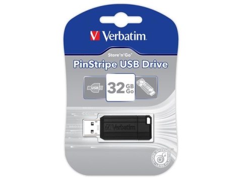 Pendrive Verbatim 32GB PinStripe USB 2.0 Verbatim Pendrive Verbatim 32GB PinStripe USB 2.0 Verbatim