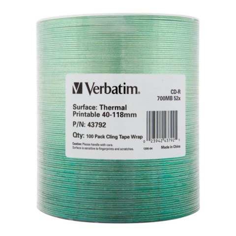 Płyty CD-R Verbatim 700MB 52x Thermal Printable No ID Brand (Wrap 100) Verbatim