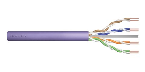 Kabel teleinformatyczny instalacyjny DIGITUS kat.6, U/UTP, Dca, drut, AWG 23/1, LSOH, 50m, fioletowy, ofoliowany Digitus Kabel teleinformatyczny instalacyjny DIGITUS kat.6, U/UTP, Dca, drut, AWG 23/1, LSOH, 50m, fioletowy, ofoliowany Digitus