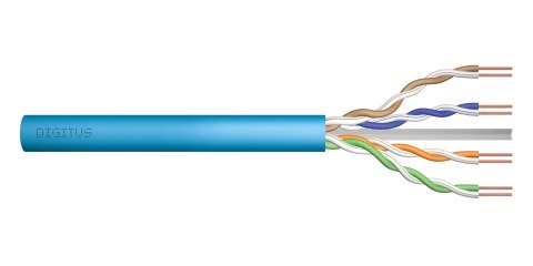 Kabel teleinformatyczny instalacyjny DIGITUS kat.6A, U/UTP, Dca, AWG 23/1, LSOH, 50m, niebieski, ofoliowany Digitus