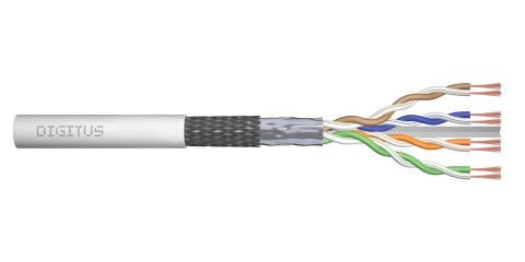 Kabel teleinformatyczny patchcordowy DIGITUS kat.6, SF/UTP, linka, AWG 26/7, LSOH, 305m, szary, karton Digitus Kabel teleinformatyczny patchcordowy DIGITUS kat.6, SF/UTP, linka, AWG 26/7, LSOH, 305m, szary, karton Digitus