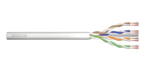 Kabel teleinformatyczny patchcordowy DIGITUS kat.6, U/UTP, linka, AWG 26/7, LSOH, 305m, szary, karton Digitus Kabel teleinformatyczny patchcordowy DIGITUS kat.6, U/UTP, linka, AWG 26/7, LSOH, 305m, szary, karton Digitus