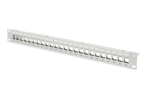 Patch panel pusty DIGITUS 19" 24 port 1U do modułów keystone (RAL 7035) Digitus