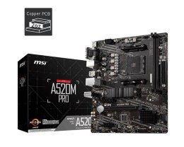 Płyta MSI A520M PRO /AMD A520/DDR4/SATA3/M.2/USB3.1/PCIe3.0/AM4/mATX MSI