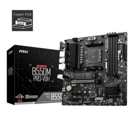 Płyta MSI B550M PRO-VDH /AMD B550/DDR4/SATA3/M.2/USB3.1/PCIe4.0/AM4/mATX MSI