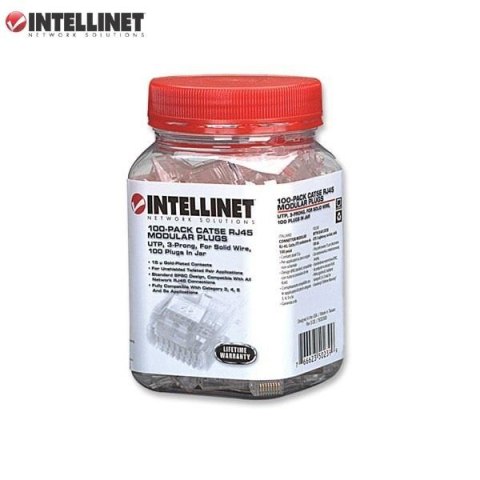 Wtyk Intellinet RJ45 8P/8C UTP Cat.5e/drut 100szt. Intellinet Wtyk Intellinet RJ45 8P/8C UTP Cat.5e/drut 100szt. Intellinet