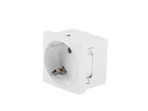 Gniazdo Lanberg 45x45 230V pojedyncze Schuko + łącznik białe LANBERG