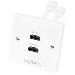 Gniazdo natynkowe 2x HDMI AH0015 LogiLink białe LogiLink
