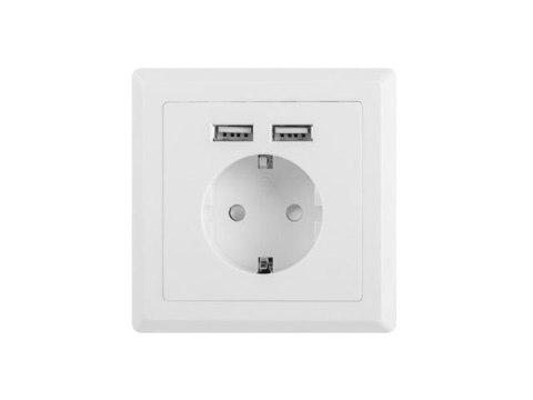 Gniazdo podtynkowe Lanberg 230V pojedyncze + 2x USB 2.1 A schuko LANBERG Gniazdo podtynkowe Lanberg 230V pojedyncze + 2x USB 2.1 A schuko LANBERG
