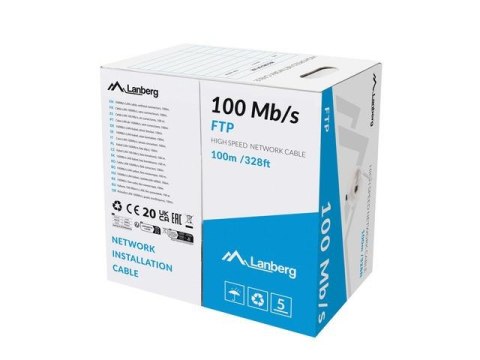 Kabel FTP Lanberg 100Mb/s 100m linka CCA szary LANBERG Kabel FTP Lanberg 100Mb/s 100m linka CCA szary LANBERG
