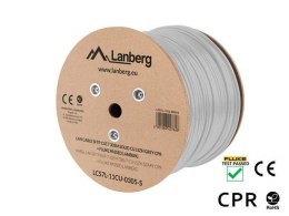 Kabel SFTP Lanberg kat. 7 305m drut CU szary CPR+ fluke passed LANBERG