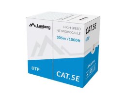 Kabel UTP Kat. 5e, Lanberg 100Mb/s 305m linka CCA LANBERG
