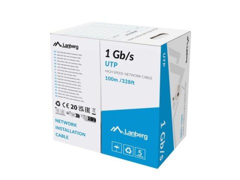 Kabel UTP Lanberg 1Gb/s 100m drut CCA LANBERG Kabel UTP Lanberg 1Gb/s 100m drut CCA LANBERG