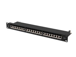 Patch panel Lanberg 24 port 1U kat.7 ekranowany czarny LANBERG