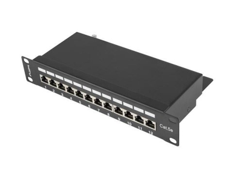 Patch panel Lanberg PPF5-9012-B 12 port 1U 10" kat.5e ekranowany czarny LANBERG Patch panel Lanberg PPF5-9012-B 12 port 1U 10" kat.5e ekranowany czarny LANBERG