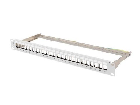Patch panel pusty Lanberg PPKS-0924-S 24 port 1U 19" do modułów keystone szary LANBERG Patch panel pusty Lanberg PPKS-0924-S 24 port 1U 19" do modułów keystone szary LANBERG