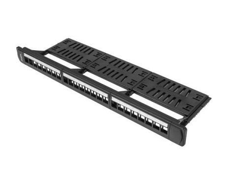 Patch panel pusty Lanberg PPKS-1124-B 24 port 1U 19" z organizerem do modułów keystone czarny LANBERG Patch panel pusty Lanberg PPKS-1124-B 24 port 1U 19" z organizerem do modułów keystone czarny LANBERG