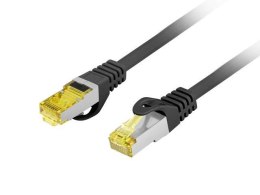 Patchcord Lanberg FTP kat.6A 1m LSZH CU fluke passed czarny LANBERG