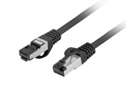 Patchcord Lanberg S/FTP kat.8.1 0,25m LSZH CU fluke passed czarny LANBERG