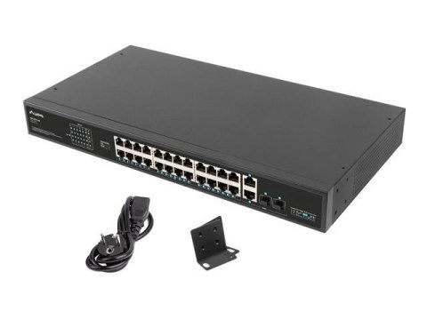 Switch niezarządzalny Lanberg 24x 100Mb PoE+/2x Combo Rack 19" Gigabit Ethernet 360W LANBERG Switch niezarządzalny Lanberg 24x 100Mb PoE+/2x Combo Rack 19" Gigabit Ethernet 360W LANBERG