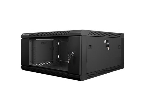 Szafa instalacyjna Rack wisząca 19" 4U 600x600 czarna Lanberg (flat pack) LANBERG