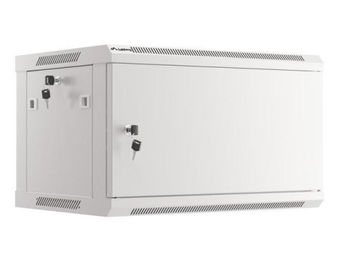 Szafa instalacyjna Rack wisząca 19" 6U 600x450 szara drzwi metalowe Lanberg (flat pack) LANBERG