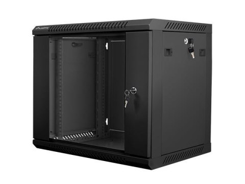 Szafa instalacyjna Rack wisząca 19" 9U 600x450 czarna Lanberg (flat pack) LANBERG