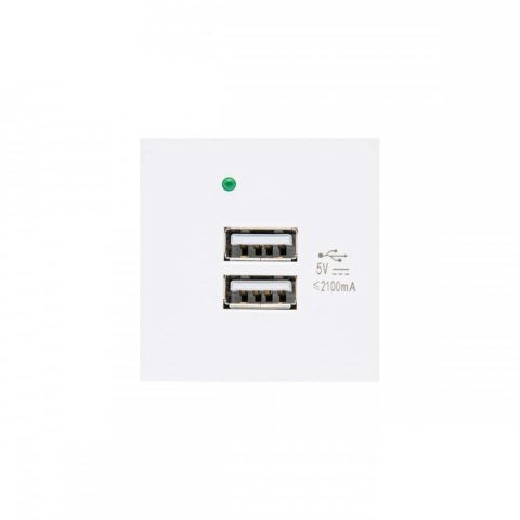 Gniazdo USBx2 z ładowarką Maclean MCE728W podwójne, 2.1A fast charge, białe, Maclean Gniazdo USBx2 z ładowarką Maclean MCE728W podwójne, 2.1A fast charge, białe, Maclean