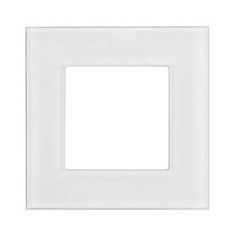 Ramka szklana Maclean MCE730W pojedyncza, biała, 86x86mm Maclean