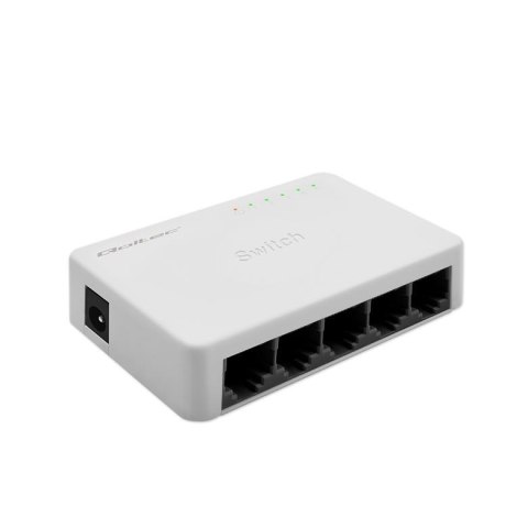 Switch niezarządzalny Qoltec przełącznik sieciowy 5 x port RJ45 | 100Mbps | Fast Ethernet | LAN Qoltec
