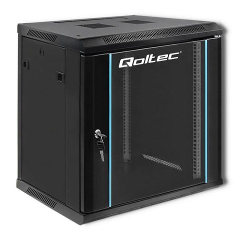 Szafa RACK Qoltec 19" | 12U | 600x635x450 | Czarna | Wisząca Qoltec