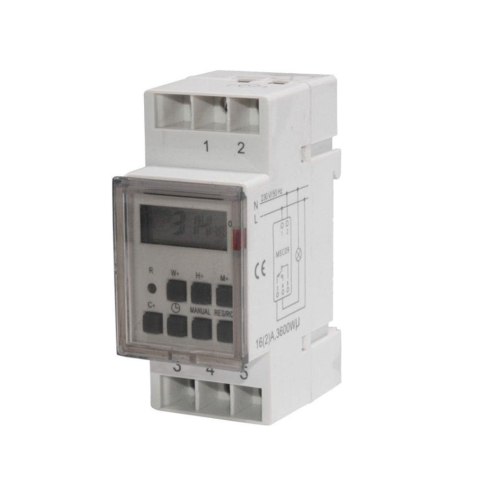 Timer cyfrowy Maclean MCE09 na szynę DIN 10 programów 3600W max 156 programów Maclean Timer cyfrowy Maclean MCE09 na szynę DIN 10 programów 3600W max 156 programów Maclean