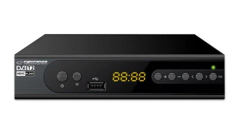 Tuner cyfrowy Esperanza EV106R DVB-T/T2 H.265/HEVC ESPERANZA Tuner cyfrowy Esperanza EV106R DVB-T/T2 H.265/HEVC ESPERANZA