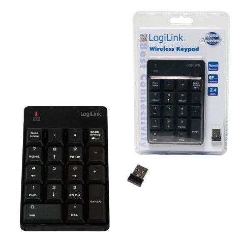 Klawiatura bezprzewodowa LogiLink ID0120 18 klawiszy czarna LogiLink