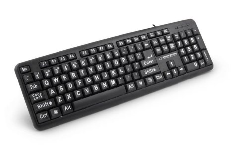 Klawiatura przewodowa Esperanza EK129 Florida z dużymi literami USB czarna ESPERANZA Klawiatura przewodowa Esperanza EK129 Florida z dużymi literami USB czarna ESPERANZA