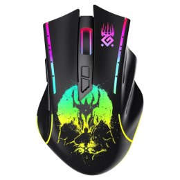 Mysz bezprzewodowa Defender KRONOS GM-695 optyczna 1600dpi czarna RGB AKUMULATOR 6 przycisków Gaming Defender