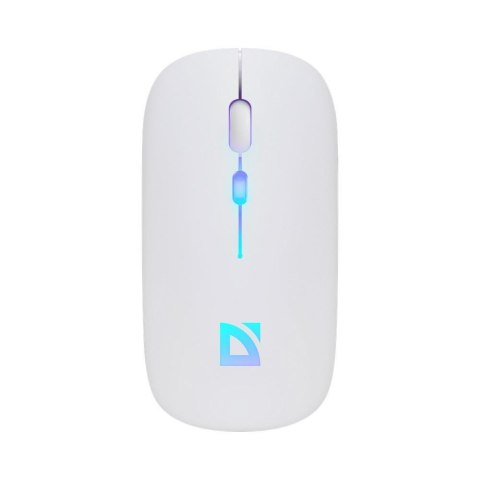 Mysz bezprzewodowa Defender TOUCH MM-997 optyczna 1600dpi 2.4 GHz + Bluetooth biała RGB AKUMULATOR bezklikowa silent Defender