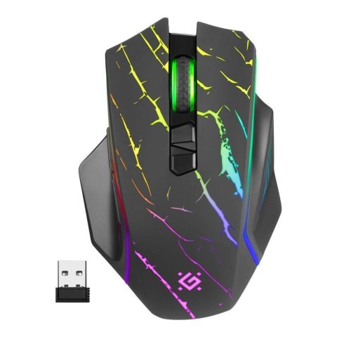 Mysz bezprzewodowa Defender URAN GM-503 optyczna 3200dpi czarna RGB AKUMULATOR 8 przycisków Gaming Defender Mysz bezprzewodowa Defender URAN GM-503 optyczna 3200dpi czarna RGB AKUMULATOR 8 przycisków Gaming Defender