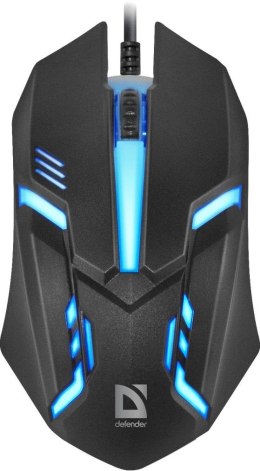 Mysz przewodowa Defender HIT MB-550 1600dpi 3P czarna 7 kolorów Defender